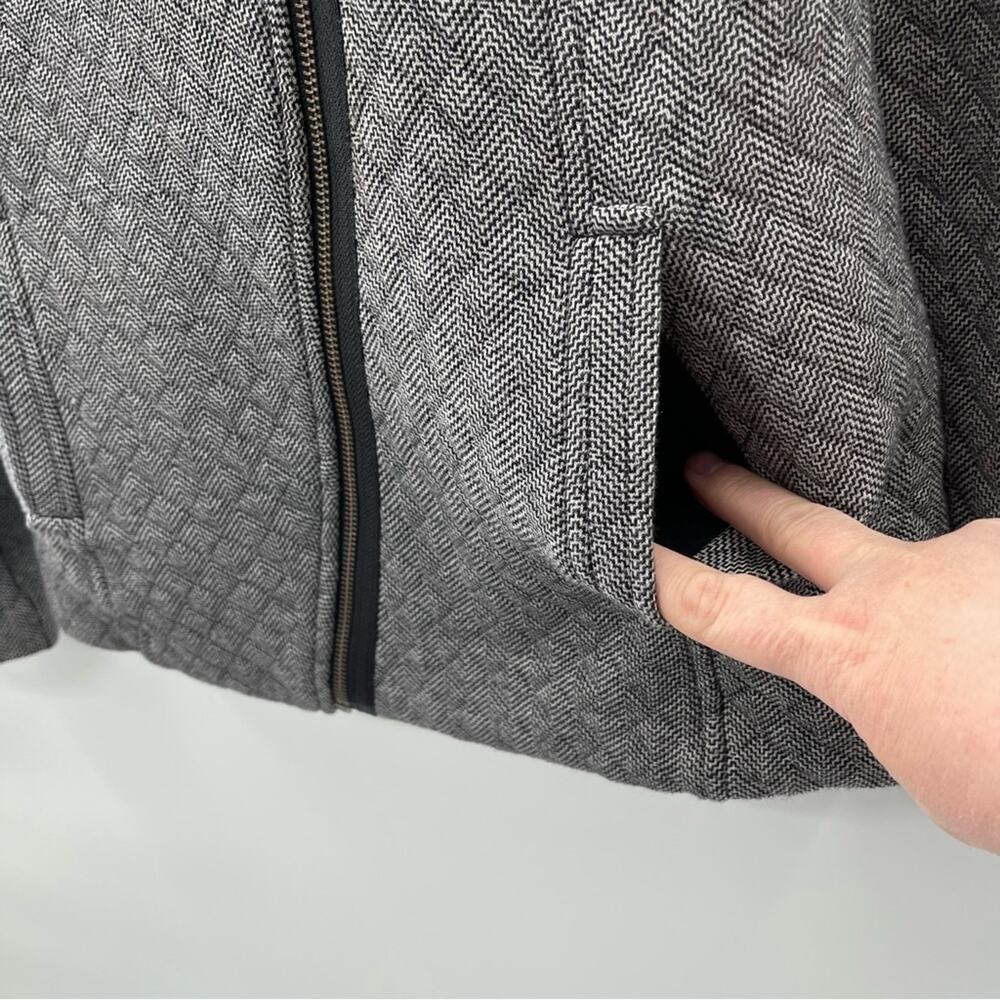 CAbi Quilted Moto Jacket in Black Herringbone Style #3025 Size Small - Picture 8 of 15